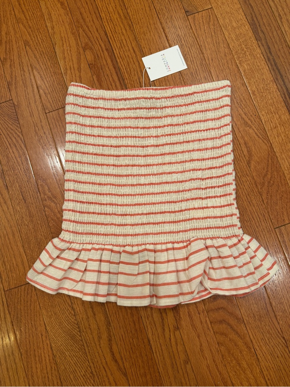 Compania Fantastica Striped Ruffle Hem Tube Skirt (or tube top)NWT